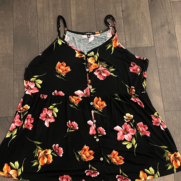 Ambiance Black and Orange Relaxed Camisole - Picture 2 of 4